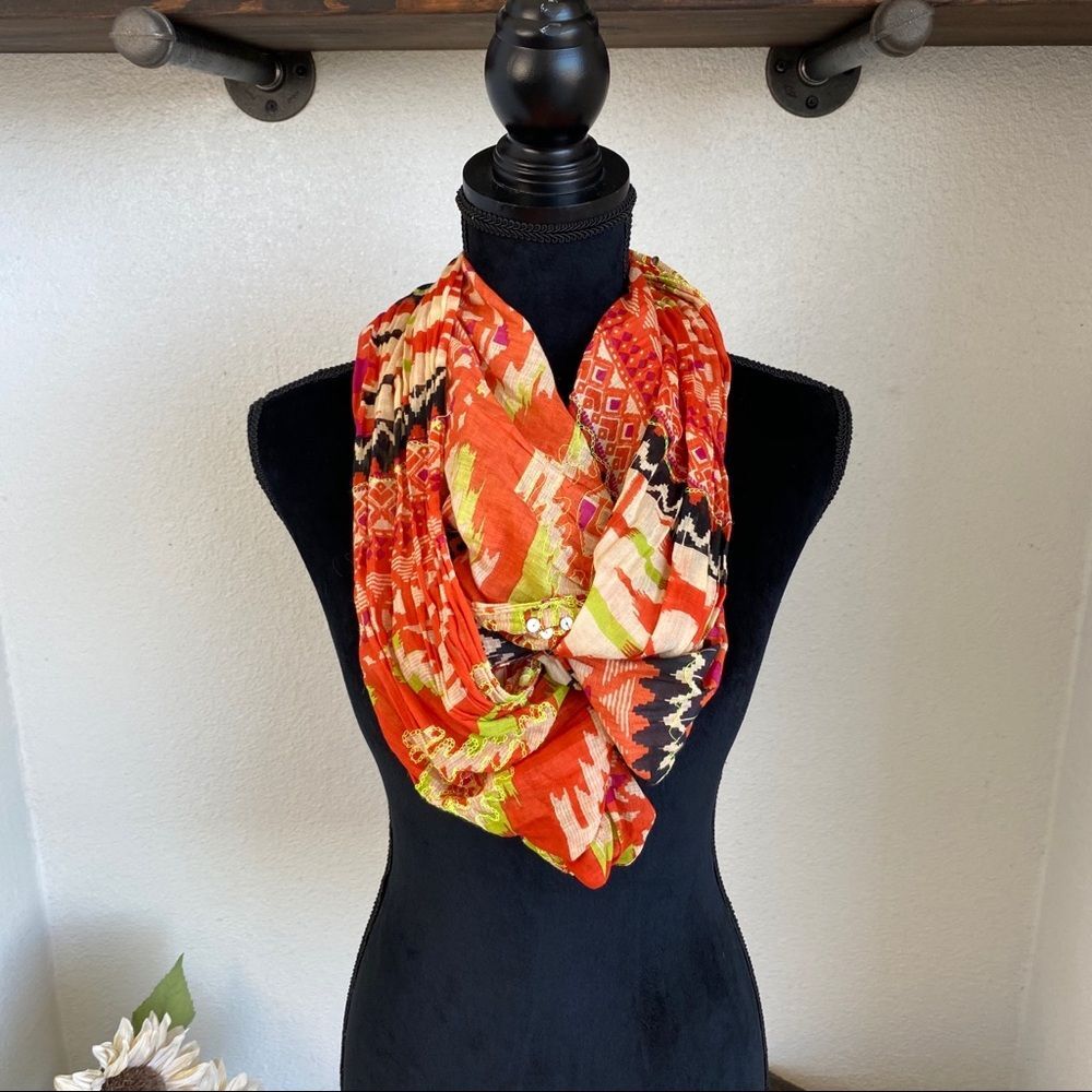 Long Flowy Aztec Scarf